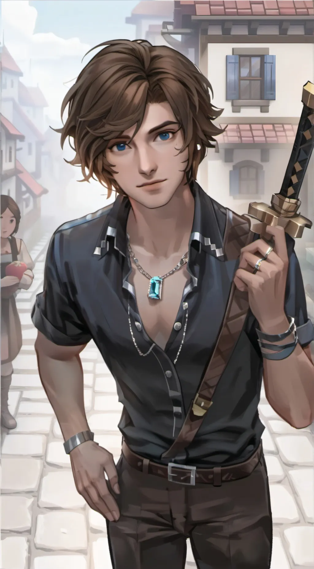 ai character: Minecraft Steve background