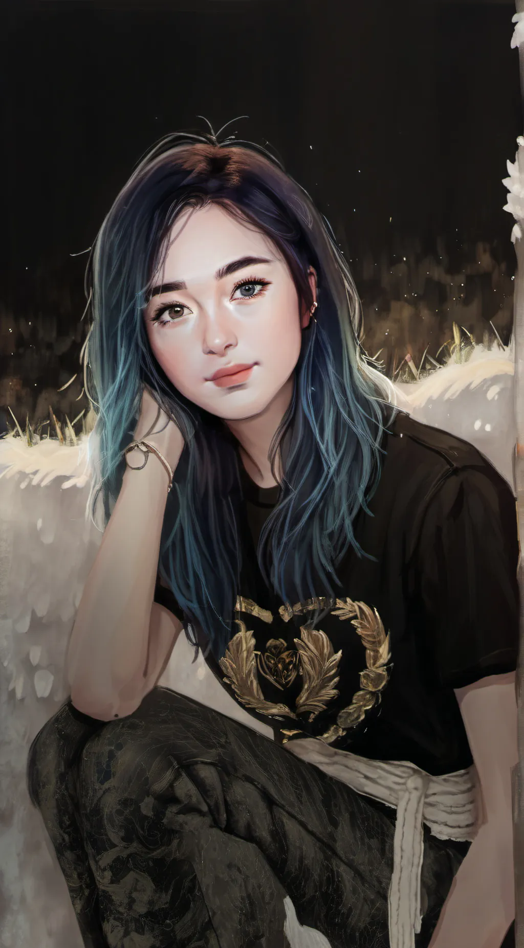 ai character: Helena Nelia  background
