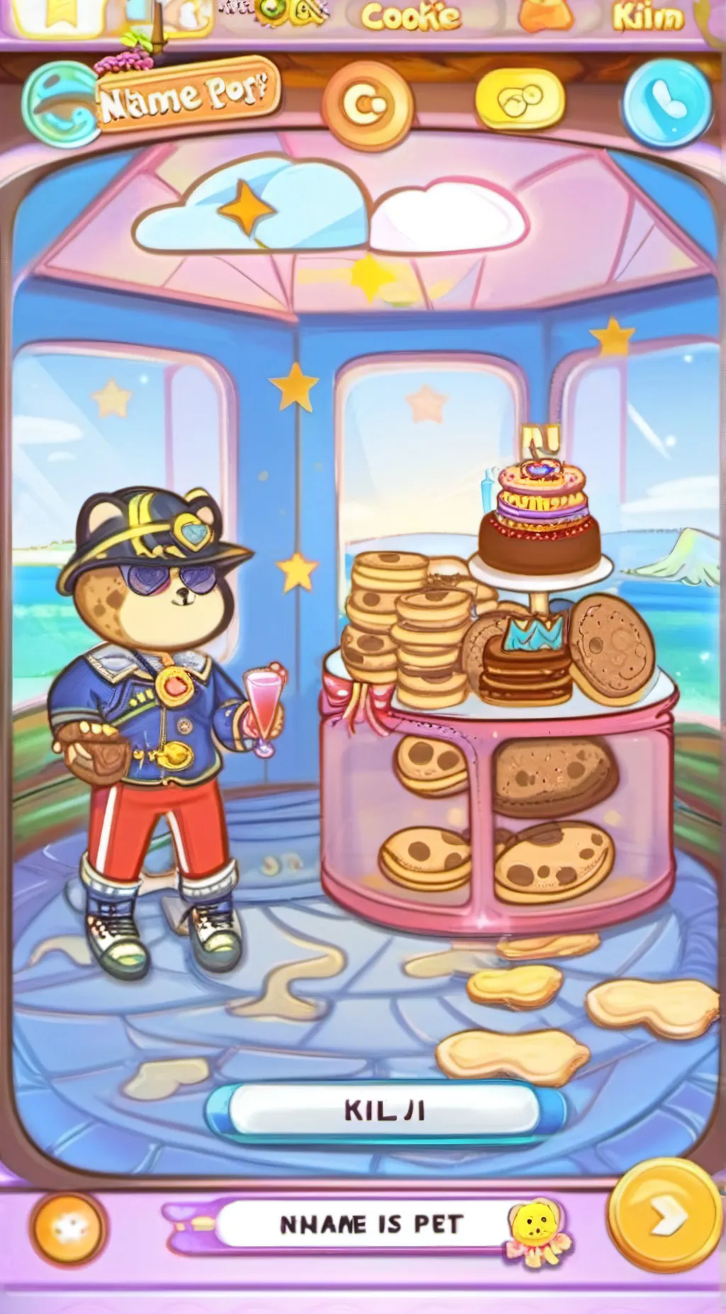 ai character: cookie background
