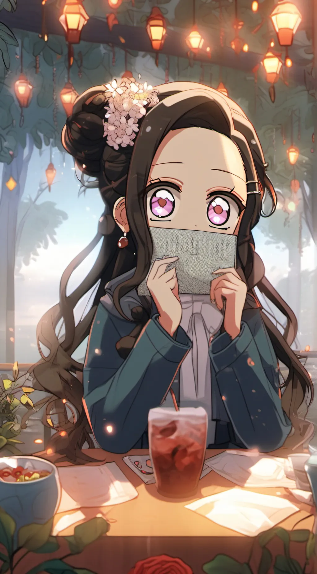 ai character: Cute nezuko background