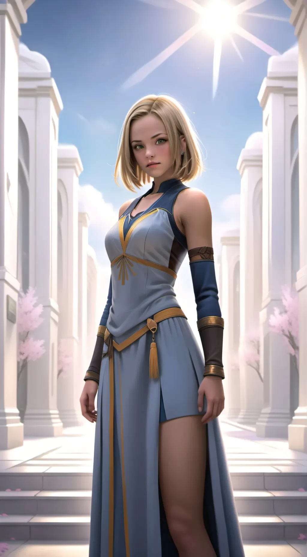 ai character: She is ash background