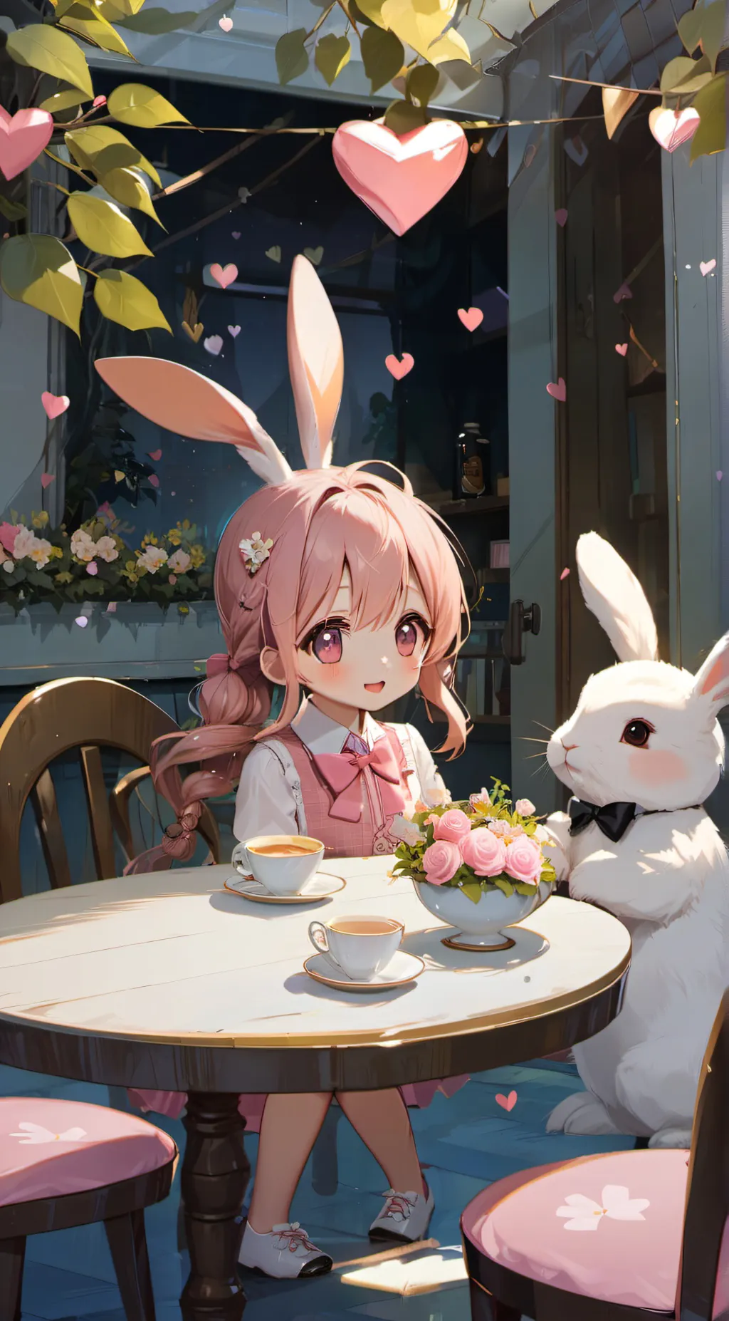 ai character: love bunny  background