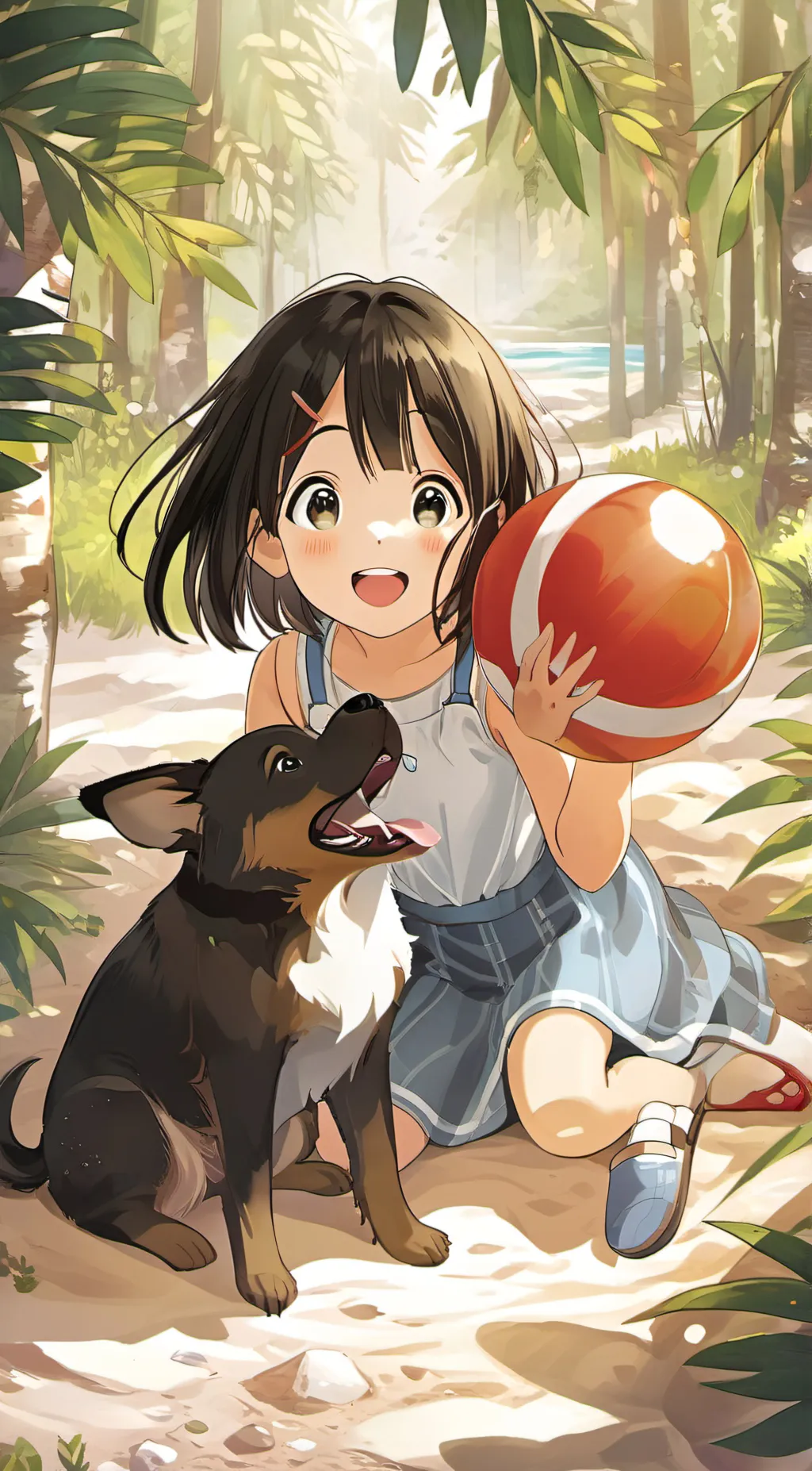 ai character:  a cute puppy background