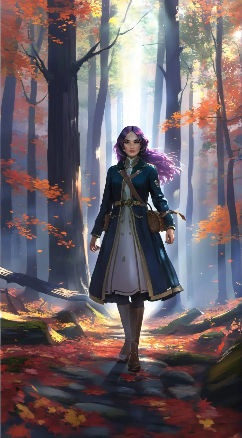 ai character: Autumn background