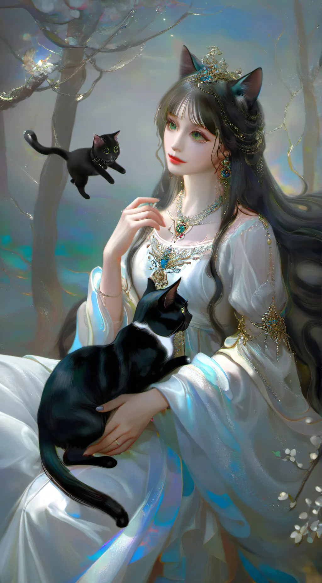 ai character: Cat god background