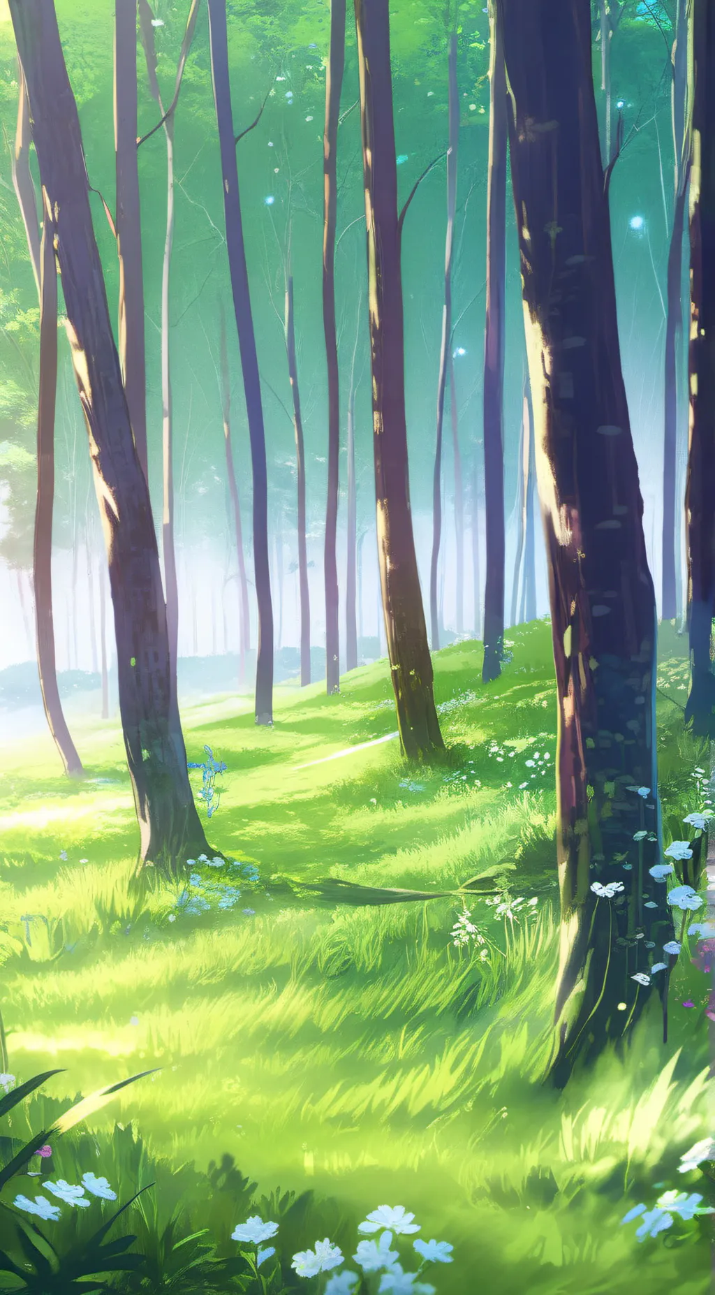 ai character: a peaceful Forest background