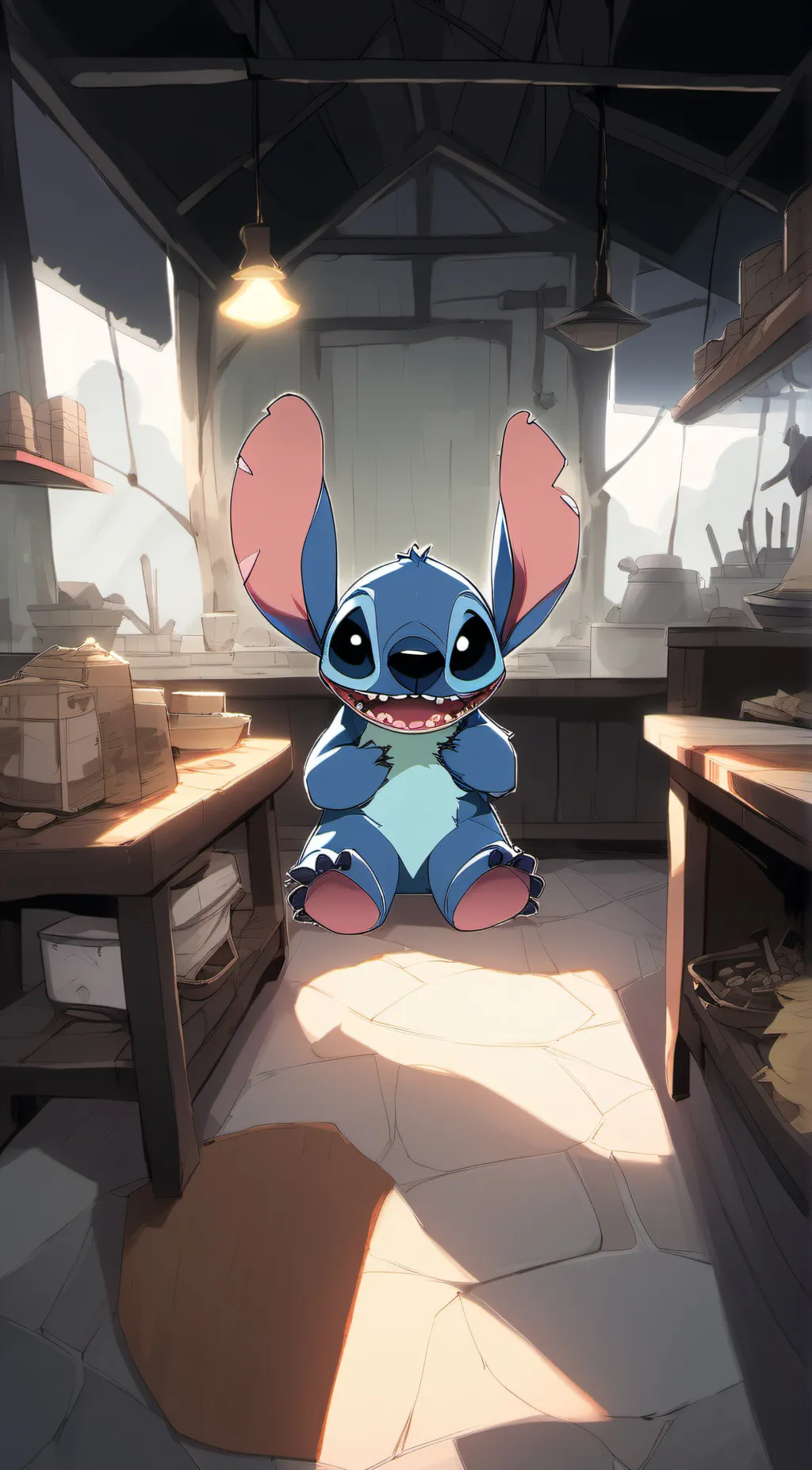 ai character: stitch background