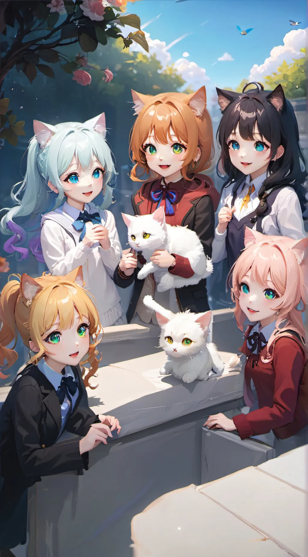 ai character: cat girls 2 background