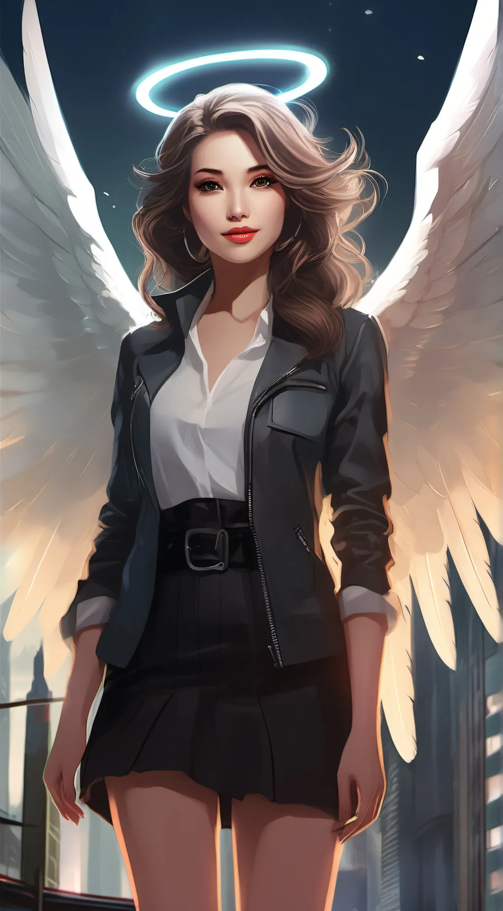 ai character: a weird angel background