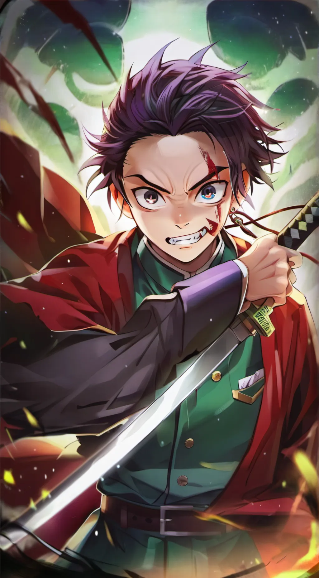 ai character: Tanjiro kamado background