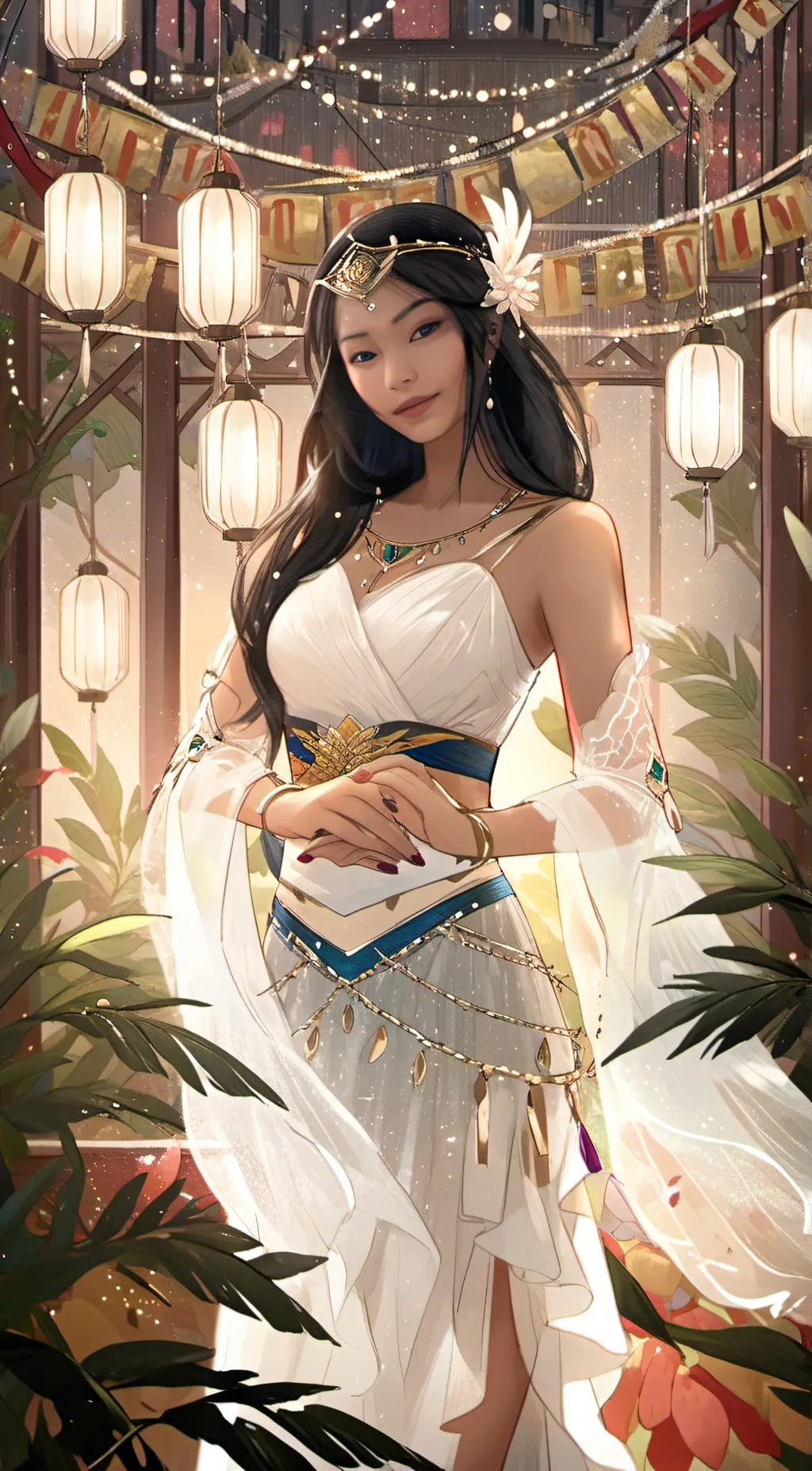 ai character: Rainbow background