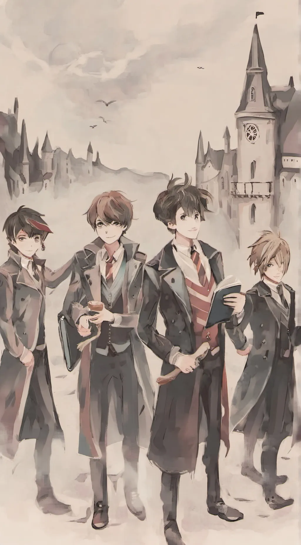 ai character: Hog warts boys background