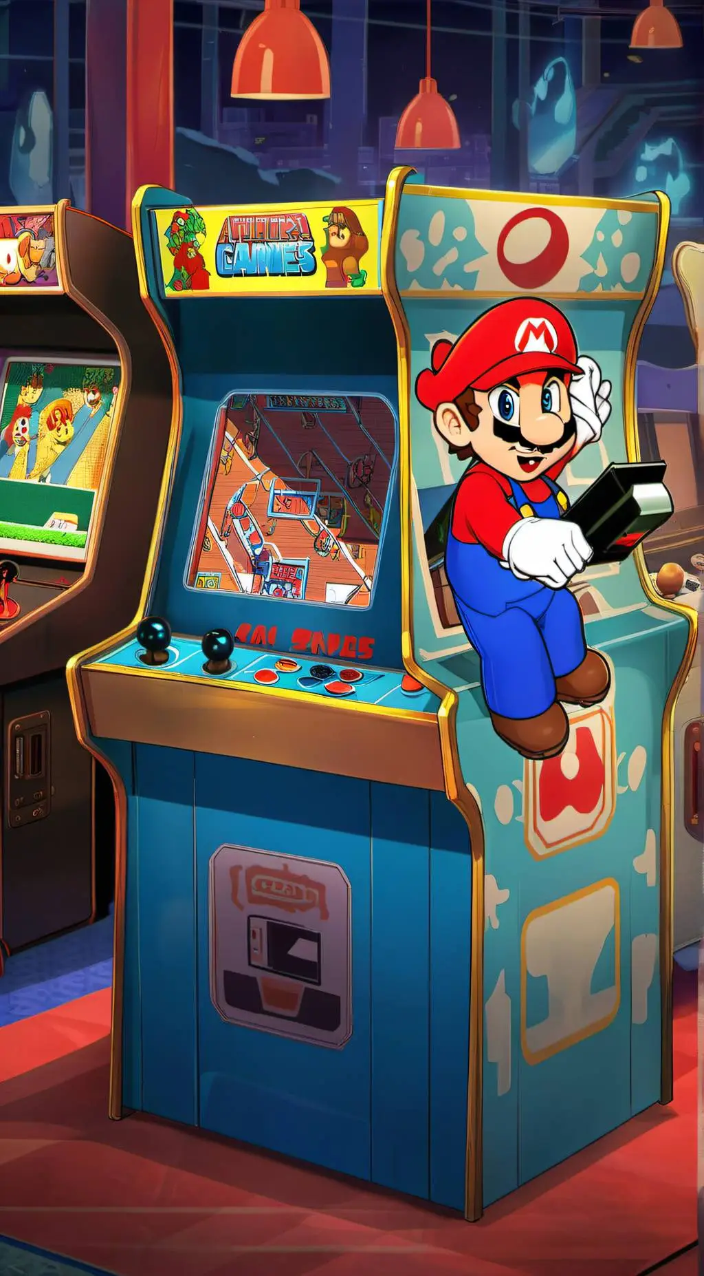 ai character: mario out of game background