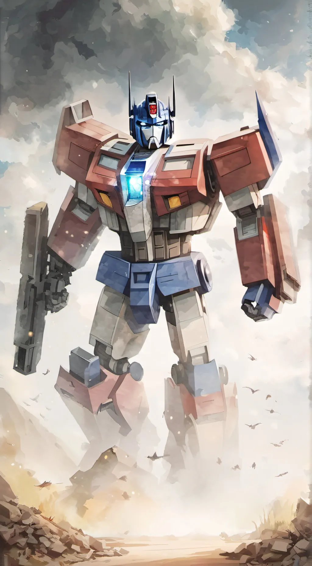 ai character: Optimus prime  background