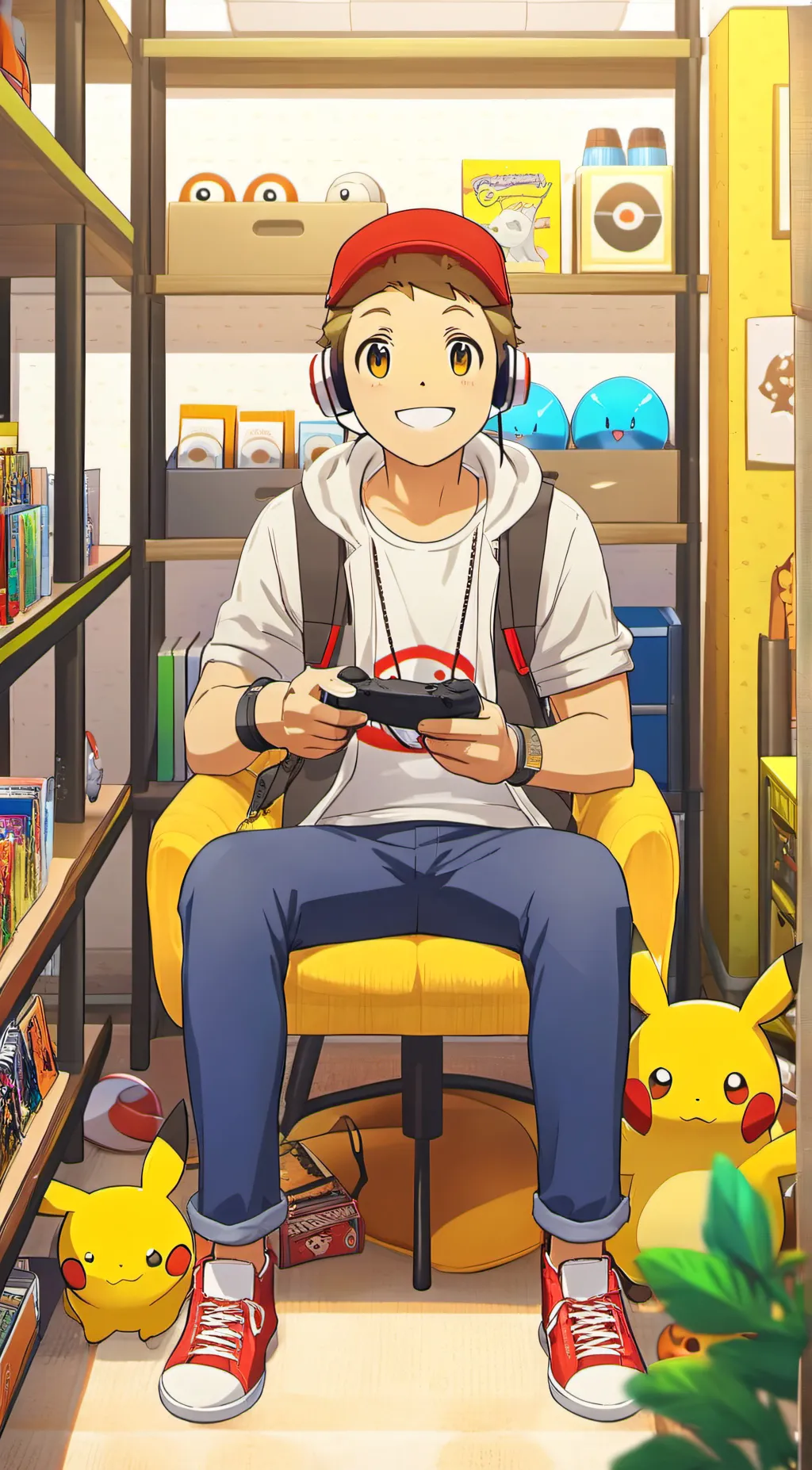 ai character: pikachu background