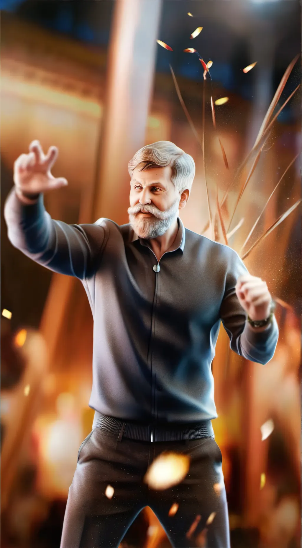ai character: Explosion background