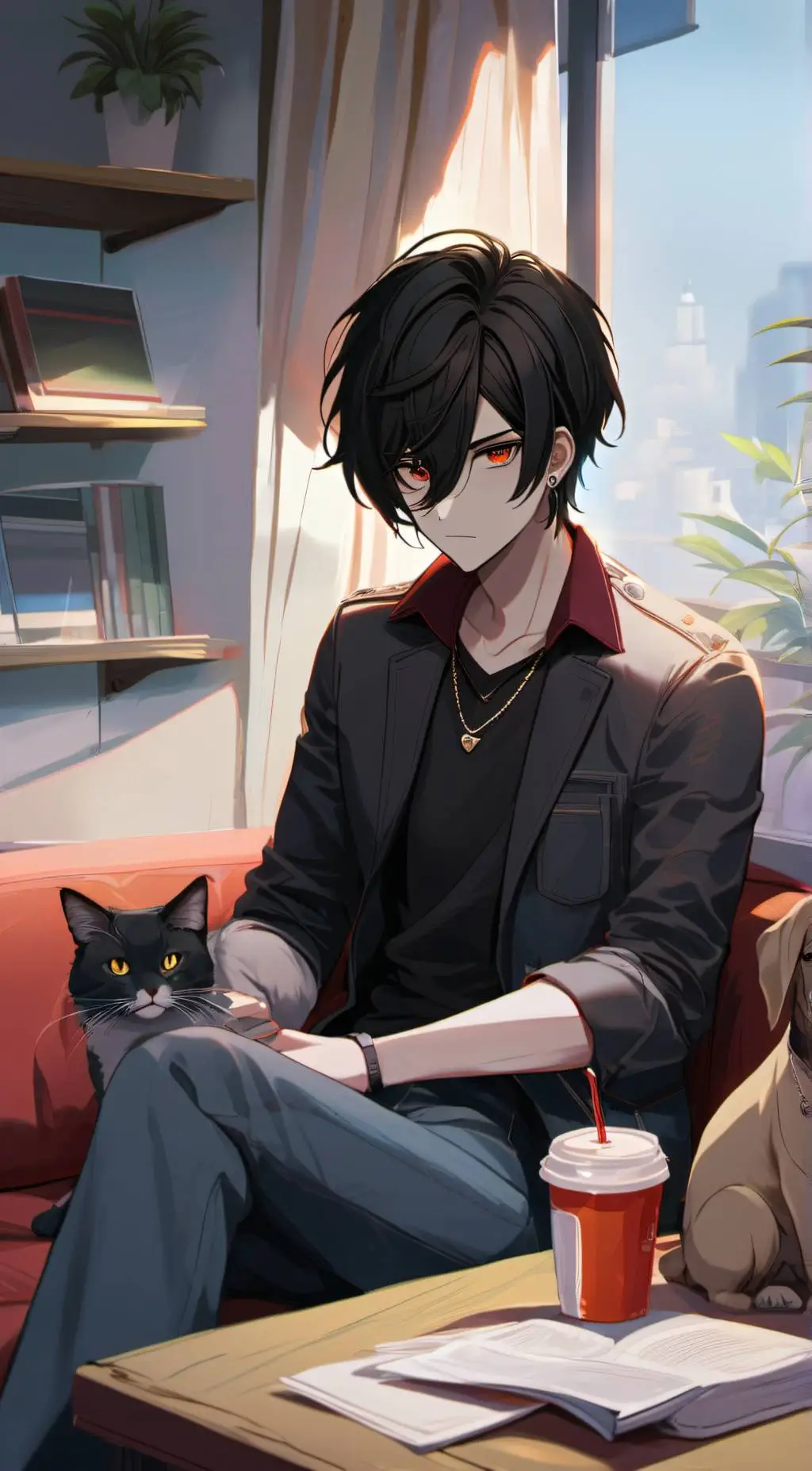 ai character: Yoru Kiroto  background