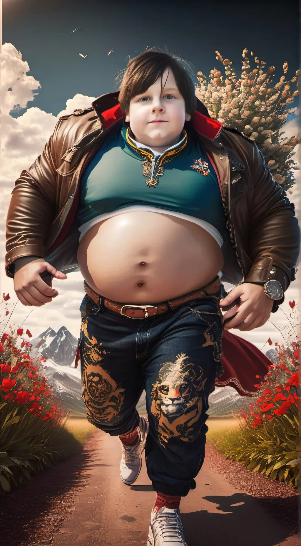 ai character: fat Robbie  background