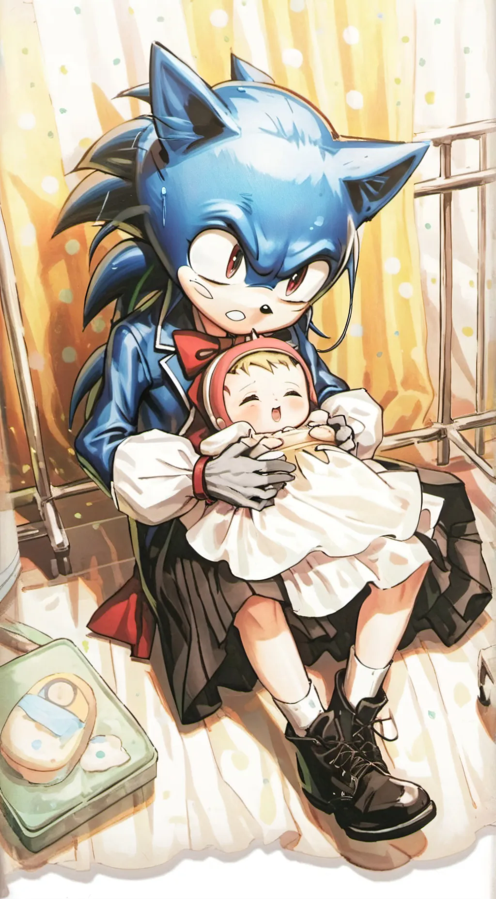 ai character: shadow x sonic  background