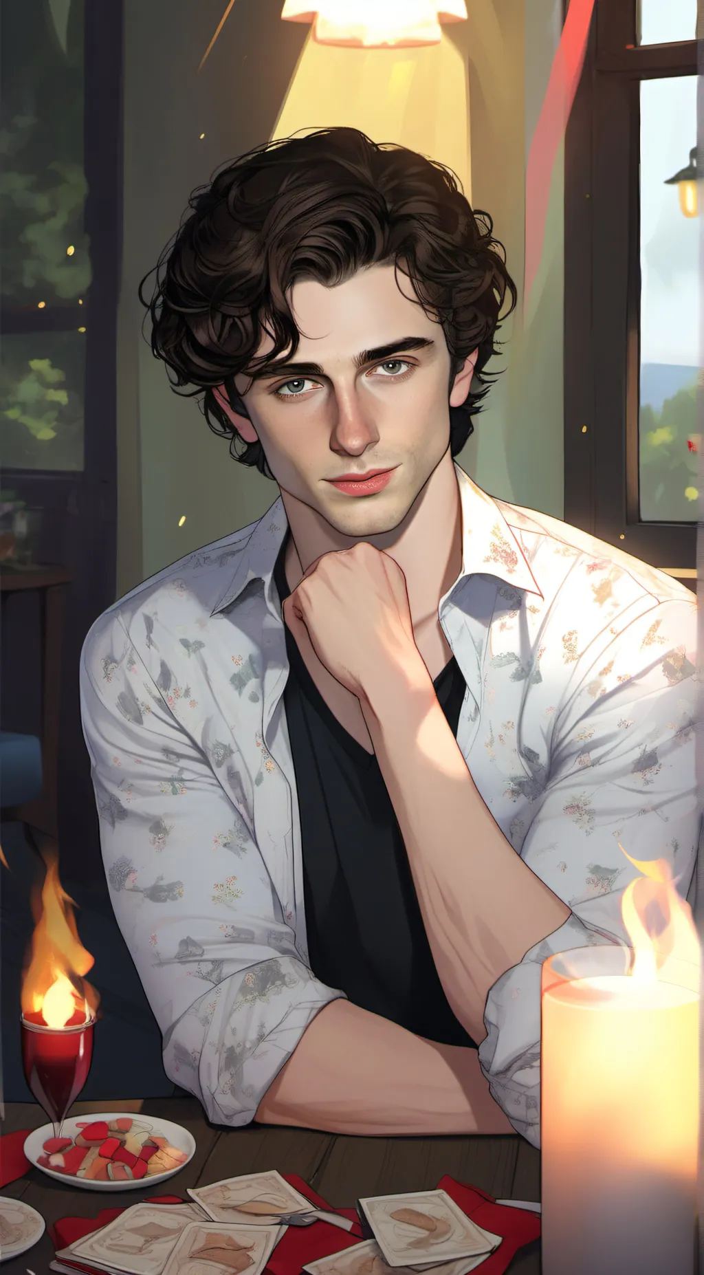 ai character: Timotheè Chalamet background