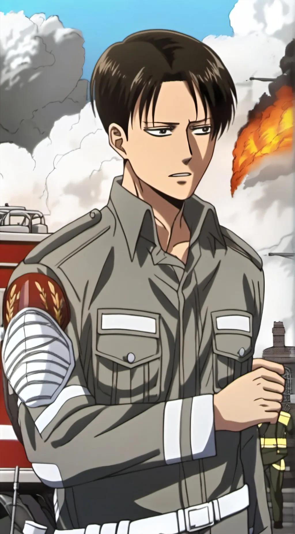 ai character: firefightwr aot  background