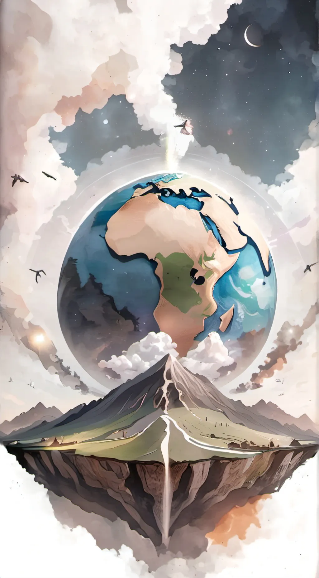 ai character: World of words background