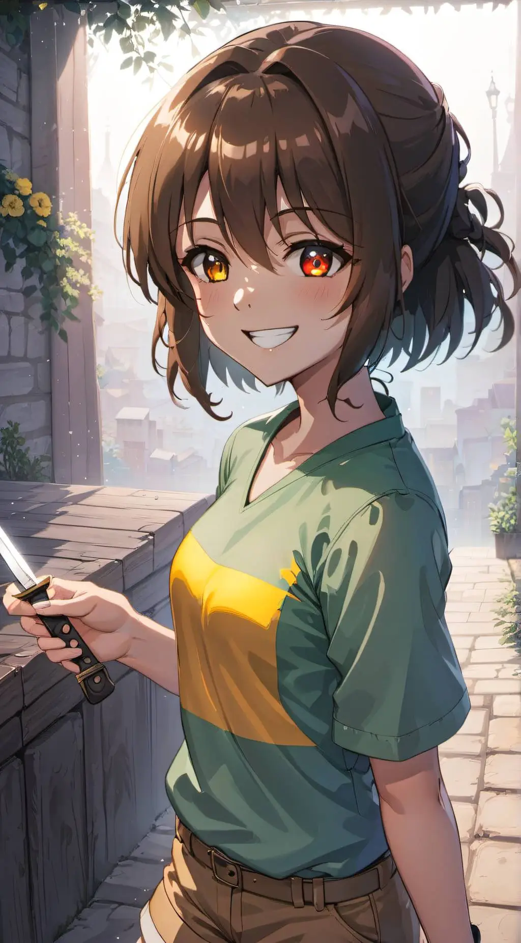 ai character: Chara (undertale) background
