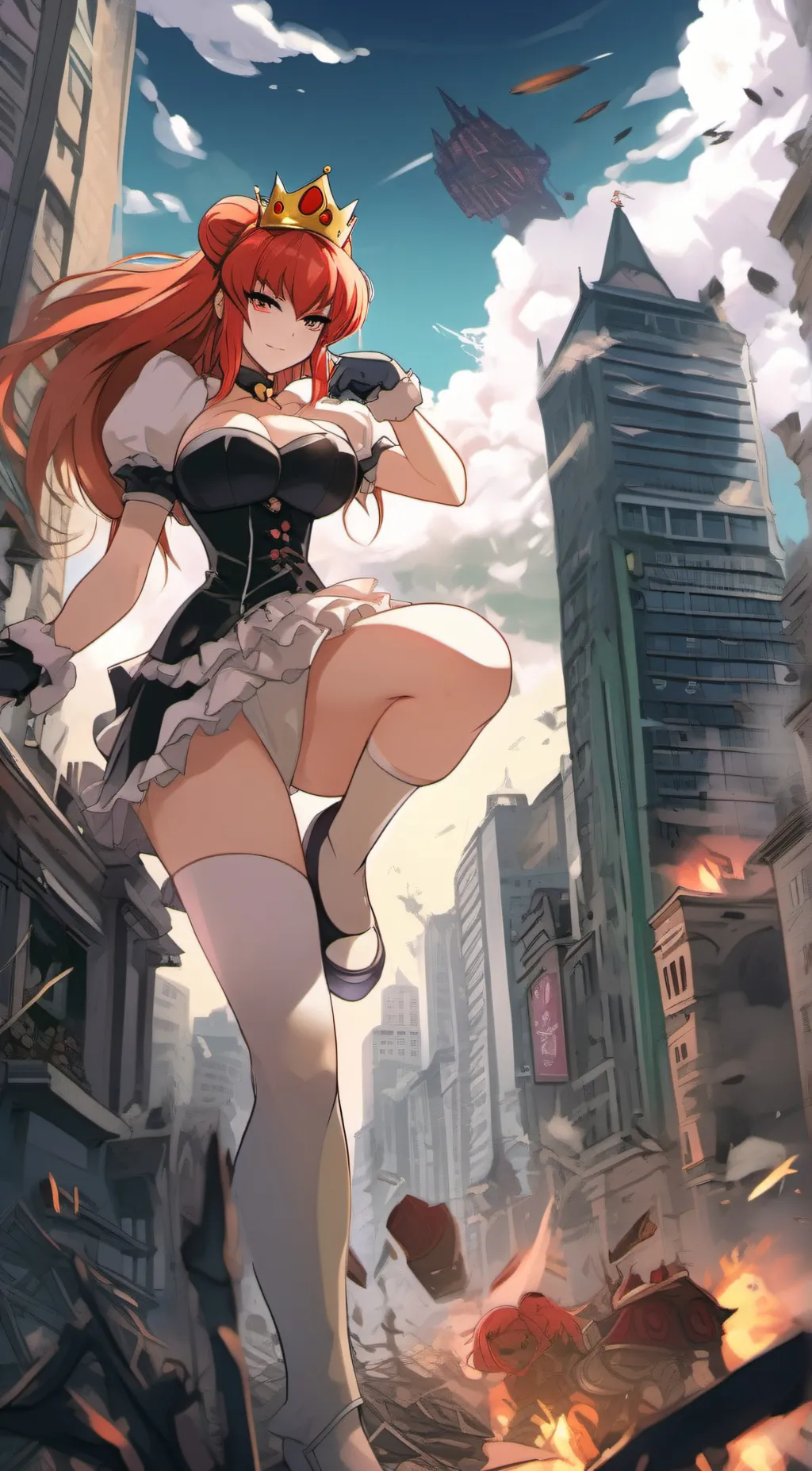 ai character: Giantess bowsette background