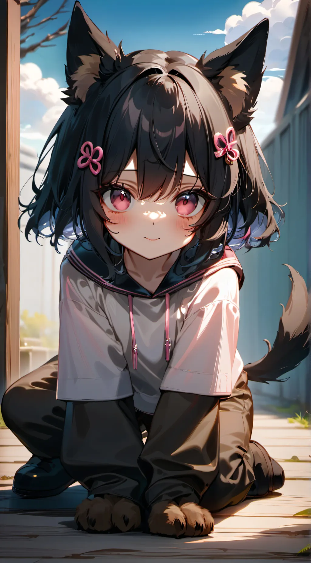 ai character: Strawberryy background