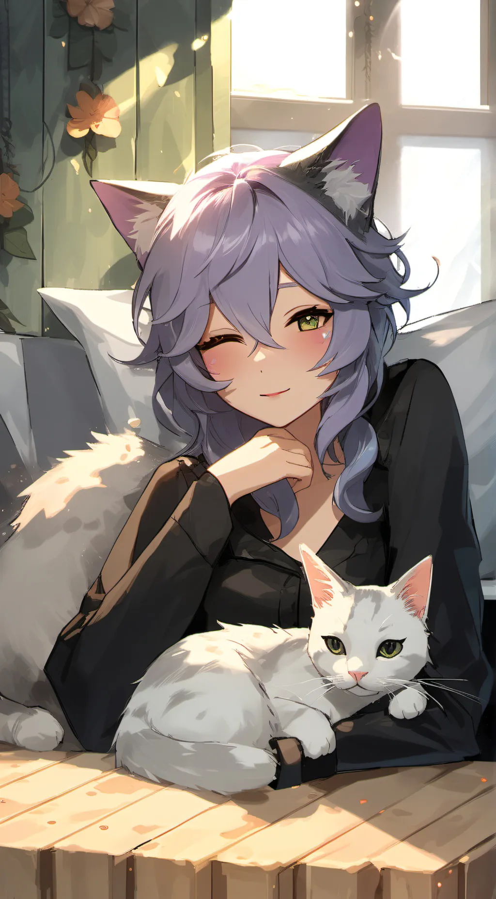 ai character: catnap girl (vore) background