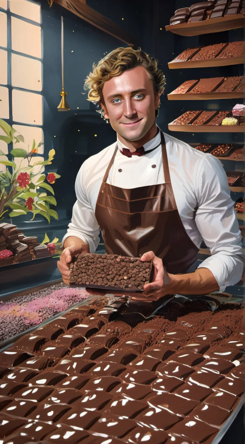 ai character: willy wonka background