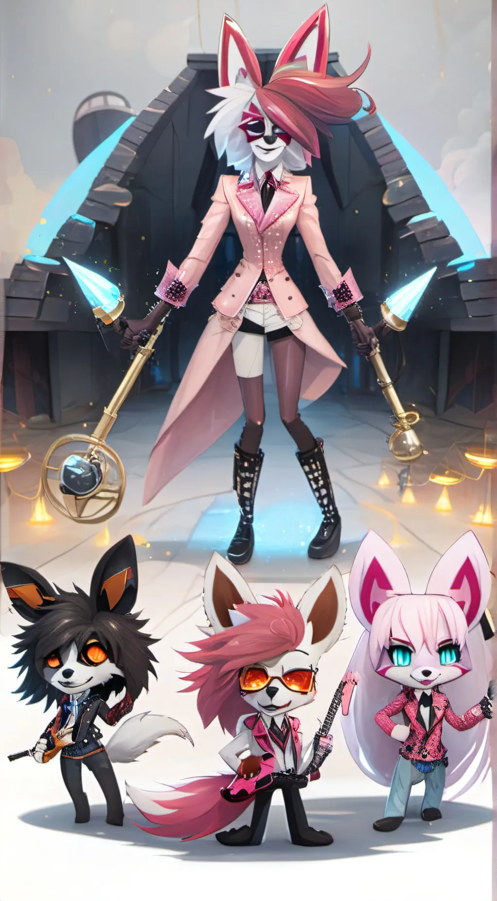 ai character: Glam rocks background
