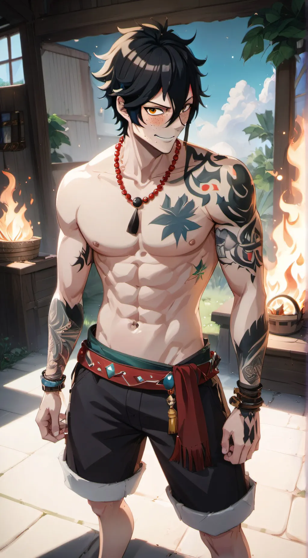 ai character: Fire Fist Ace🔥 background