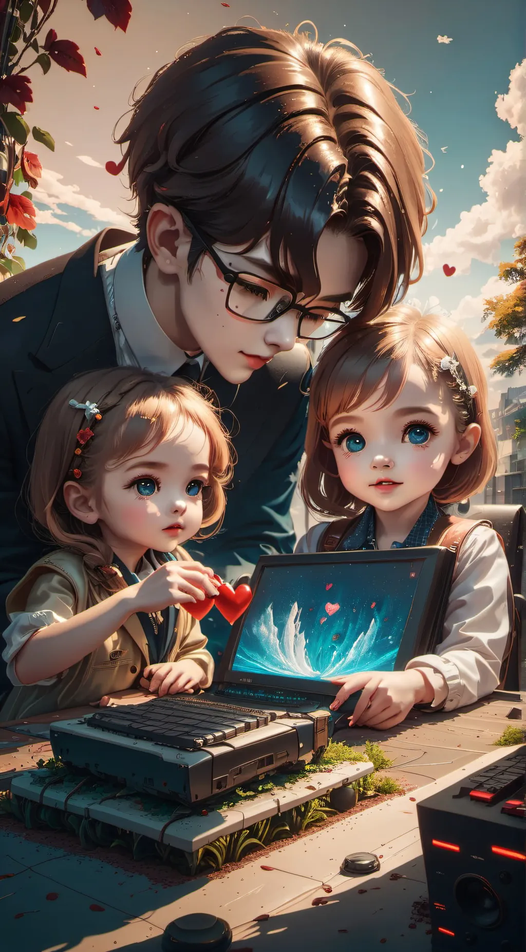 ai character: Love metre background