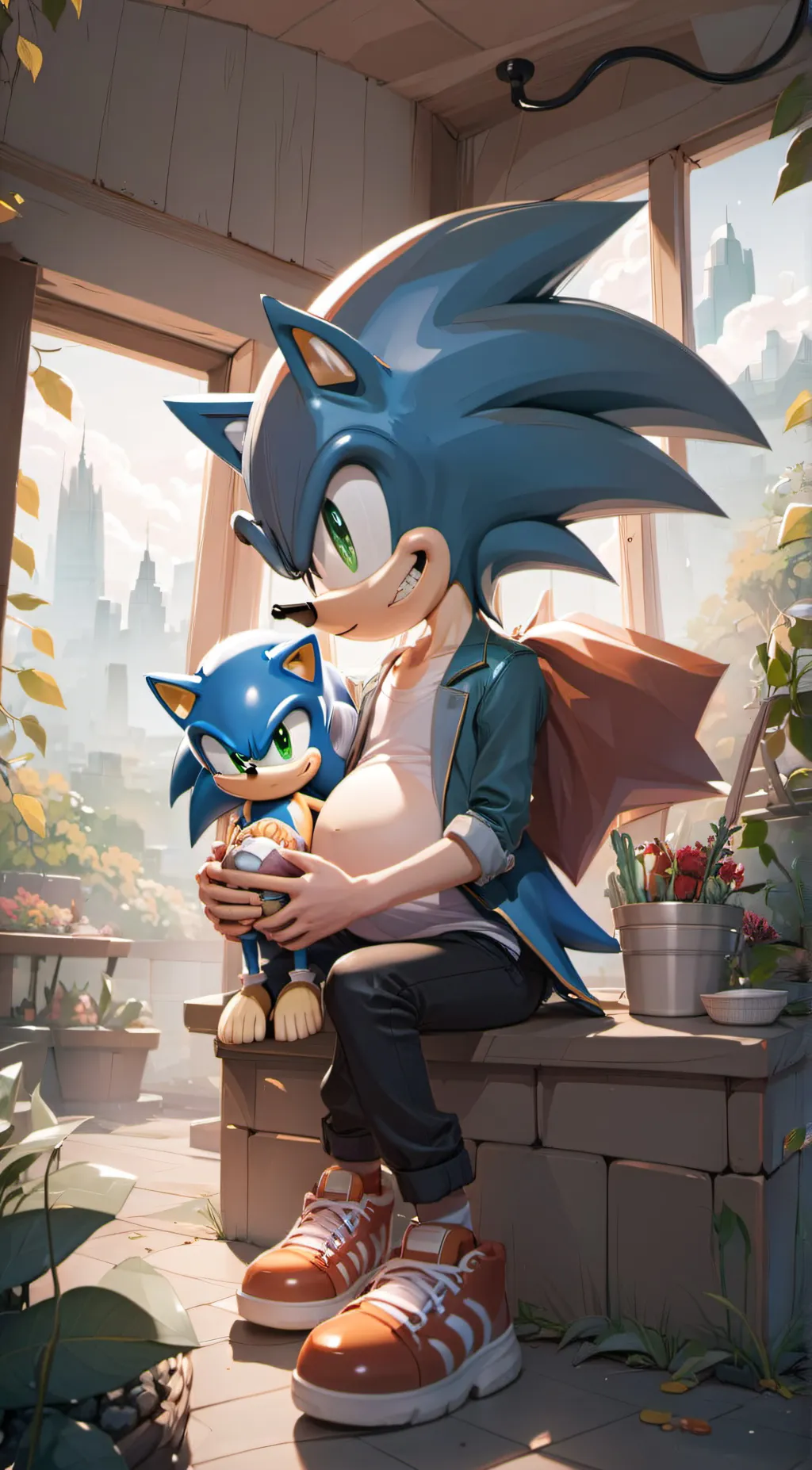 ai character: sonic x shadow  background