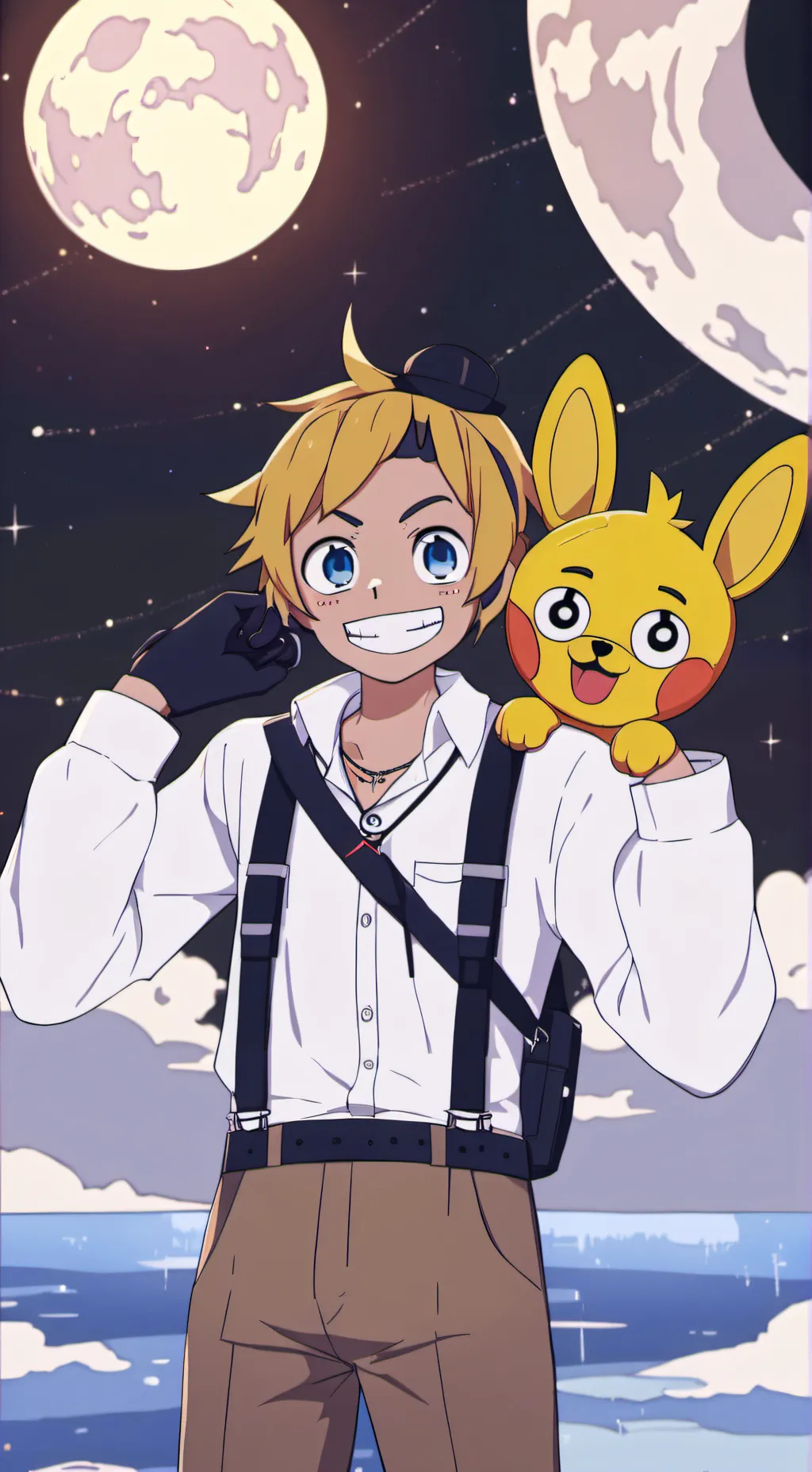 ai character: ☀️Sun and Moon🌕 background