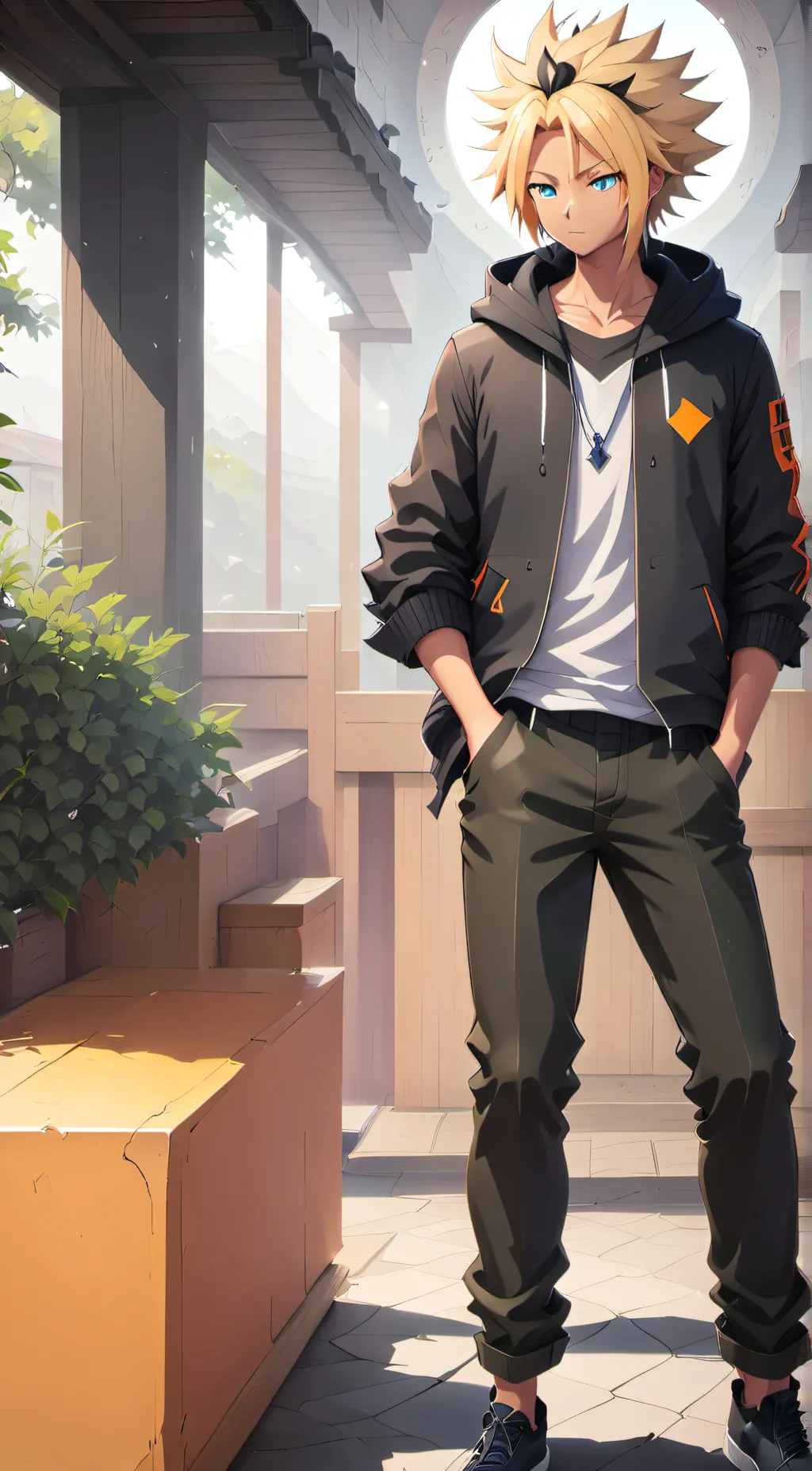 ai character: Denki Kaminari background