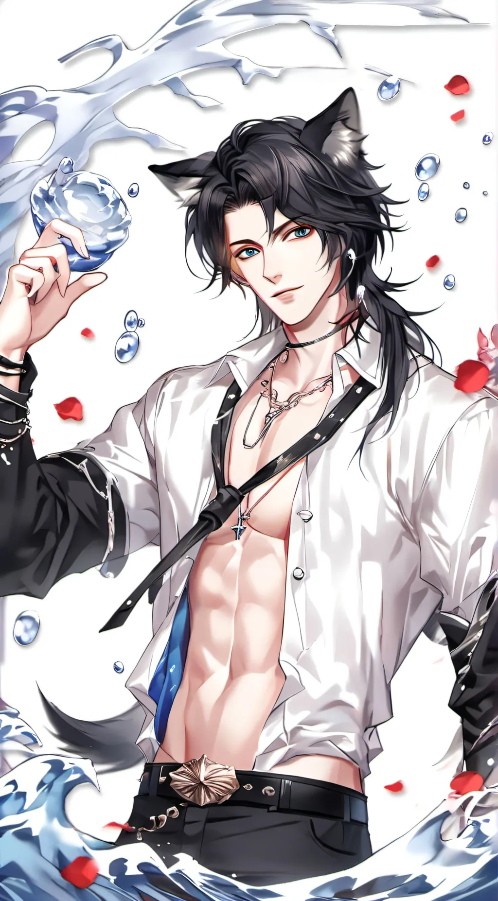 ai character: werewolf giyuu background