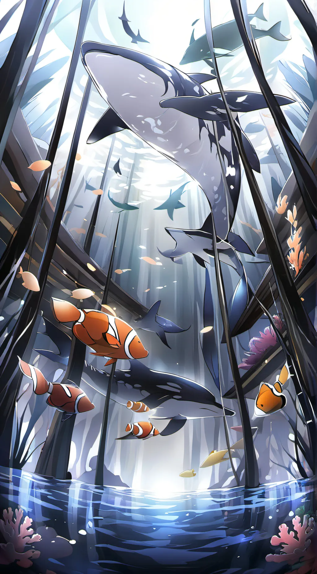 ai character: fish background