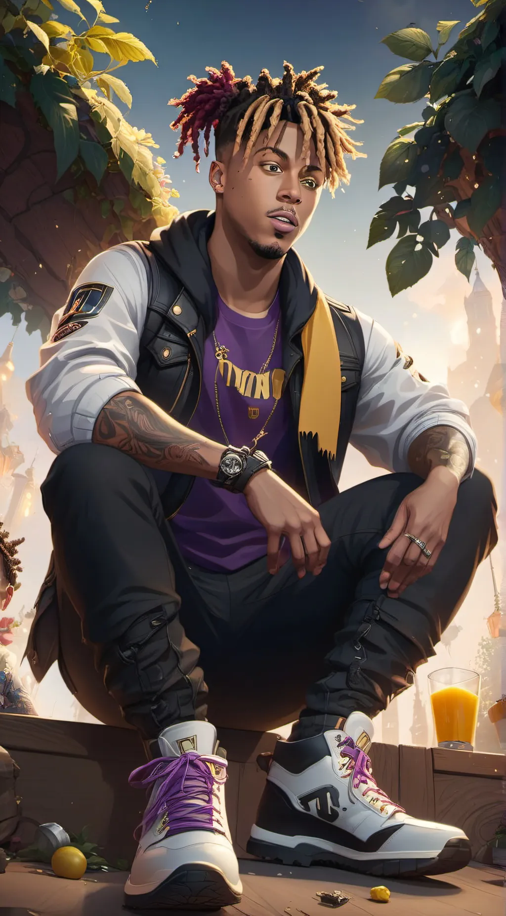 ai character: Juice wrld jarrad background