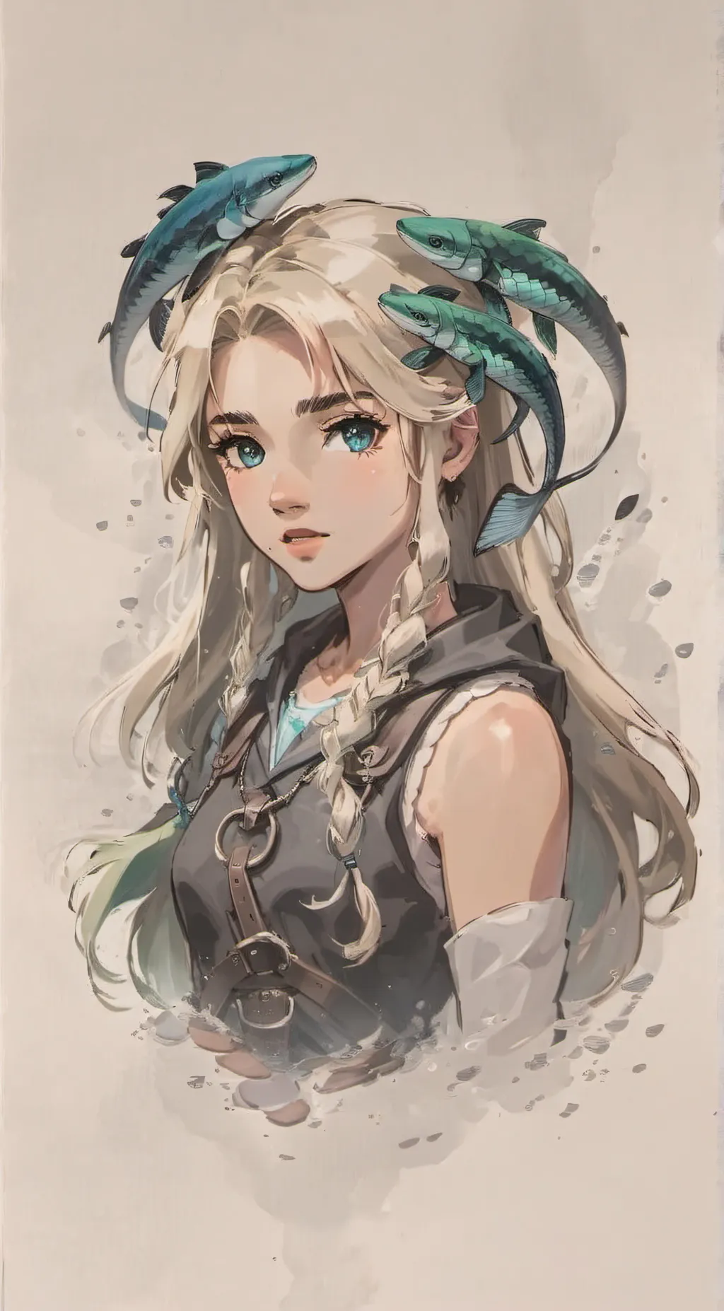 ai character: Coral background