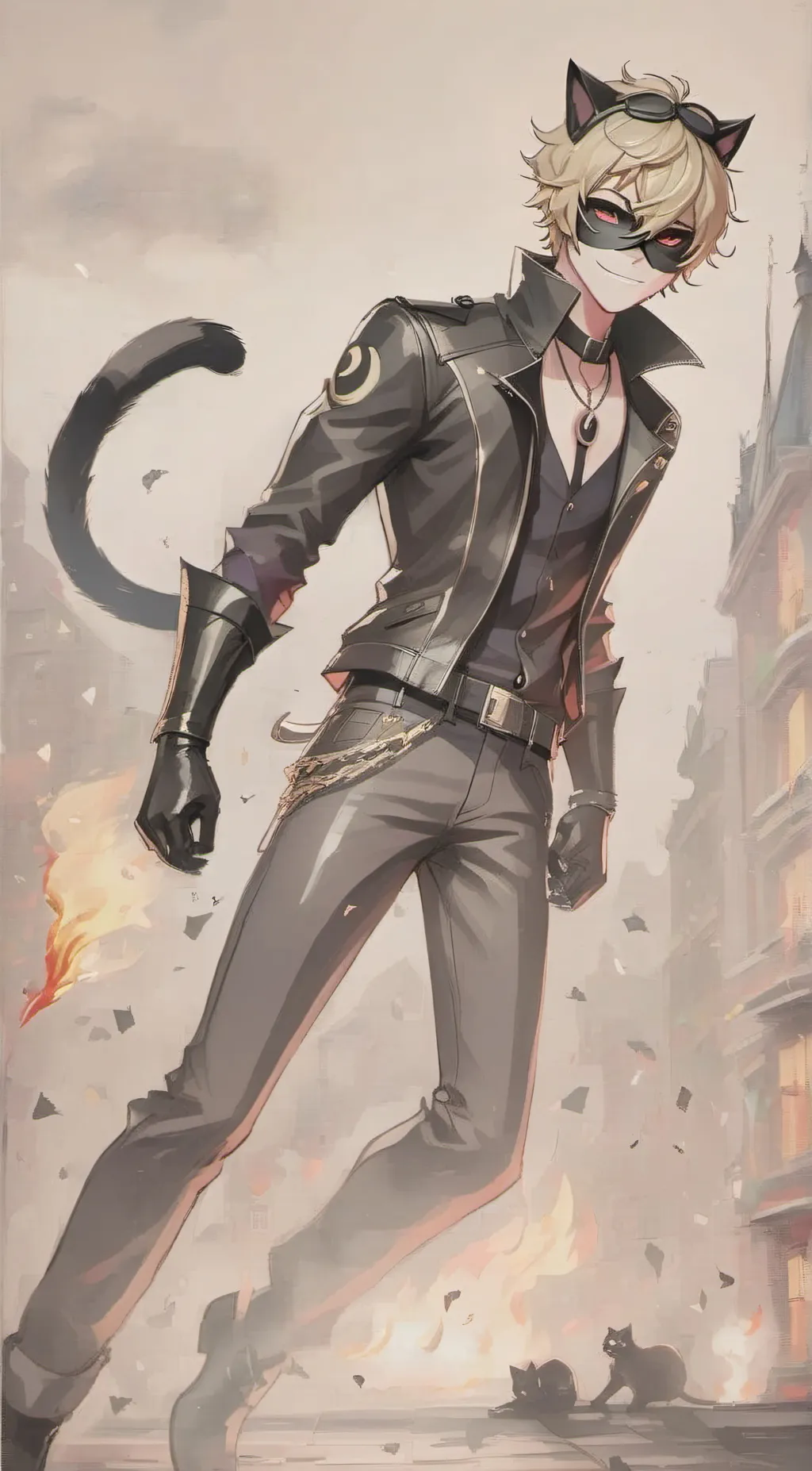 ai character: Cat noir background