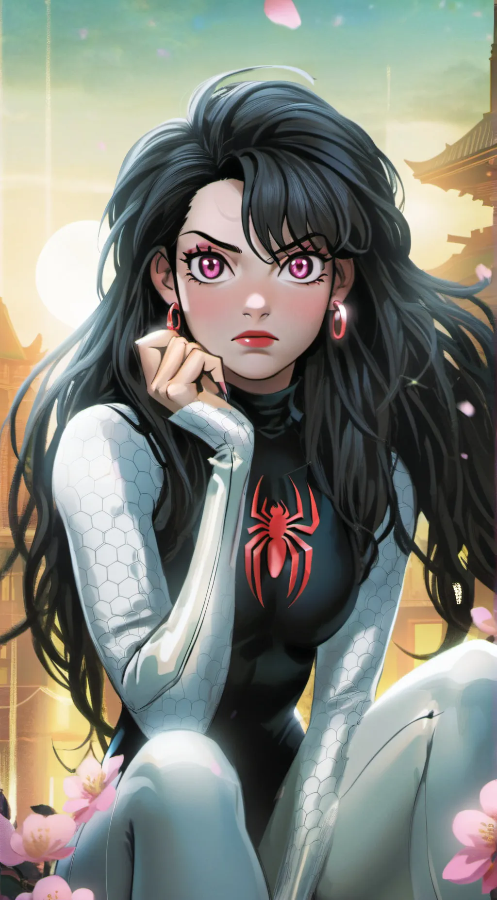 ai character: Violet background