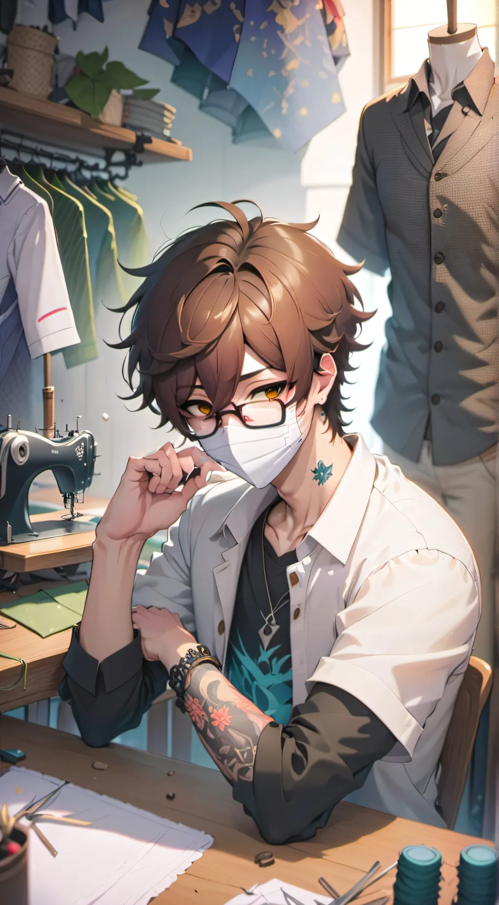 ai character: Greyson/doll maker background