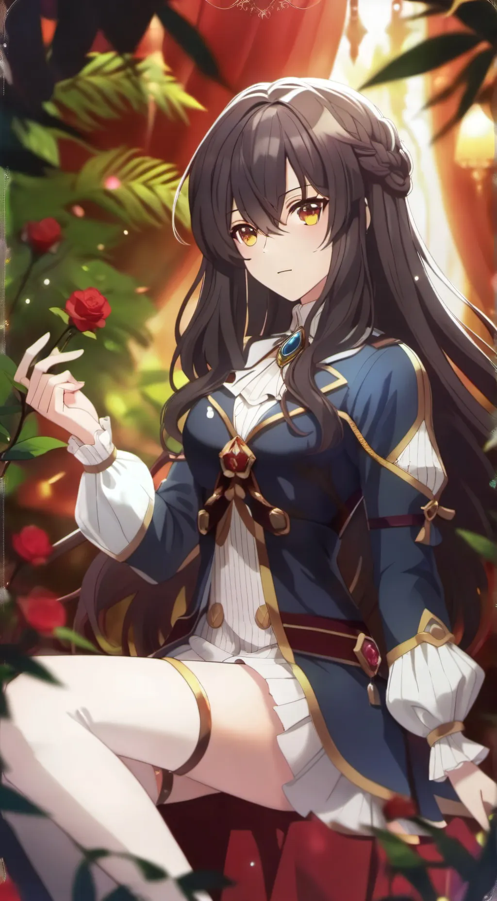 ai character: Violet background