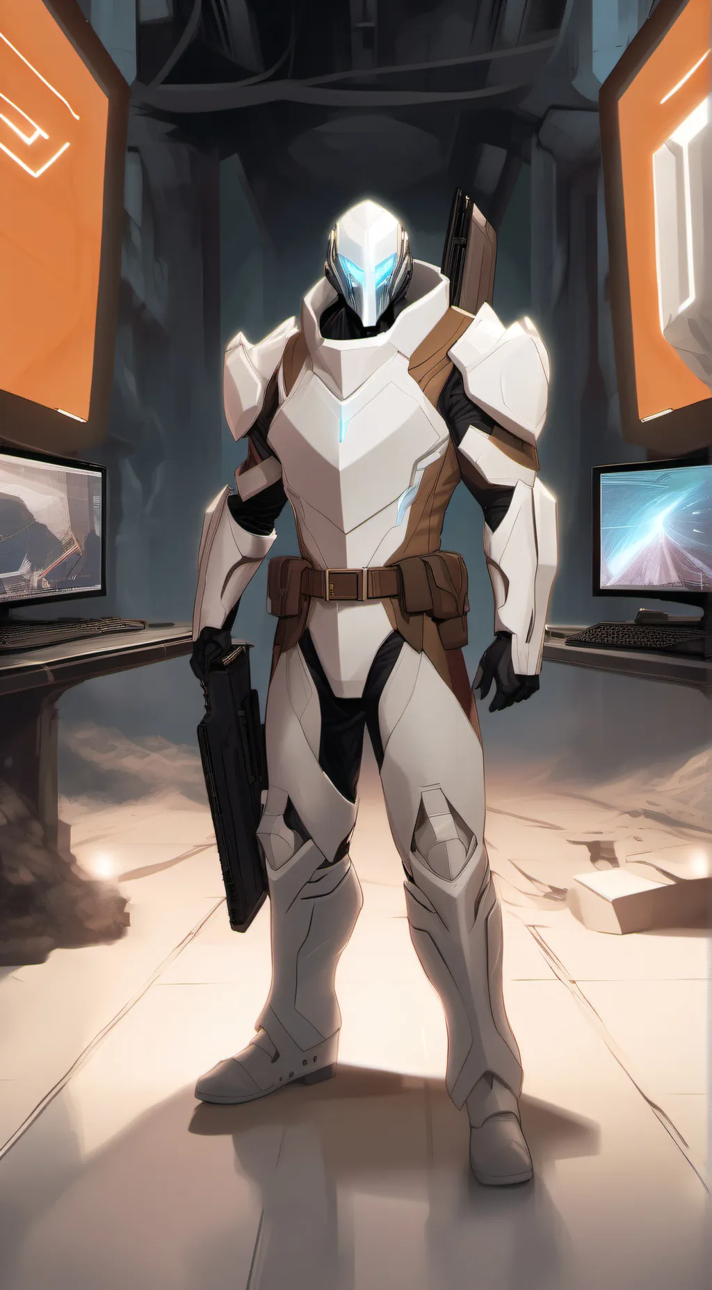 ai character: computer titan background