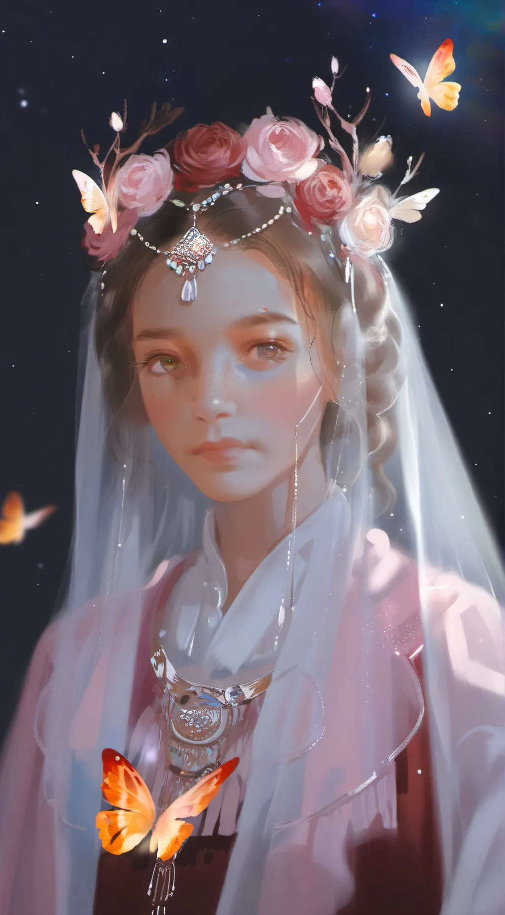 ai character: Violet background