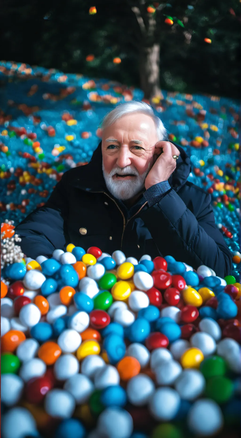 ai character: Skittles man background