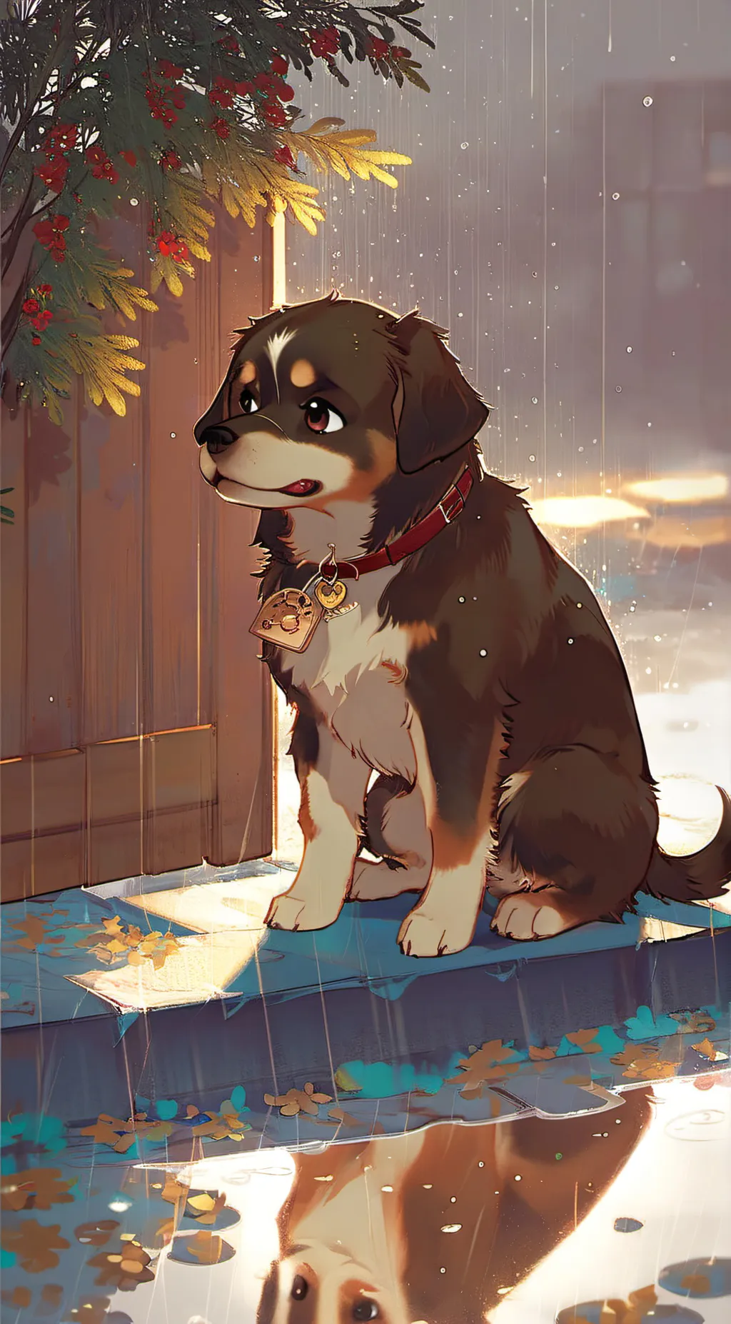 ai character: sad puppy background