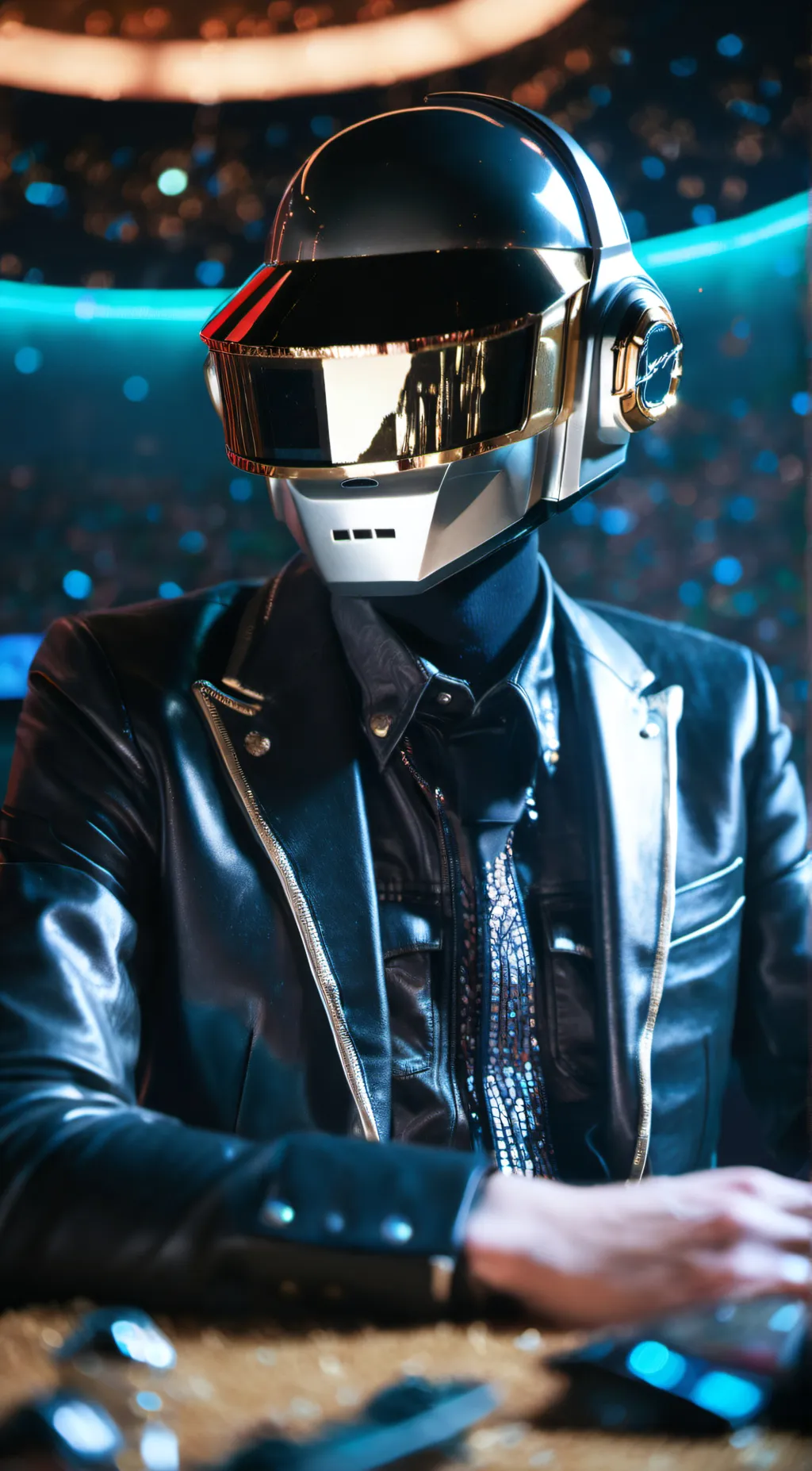 ai character: daft punk background